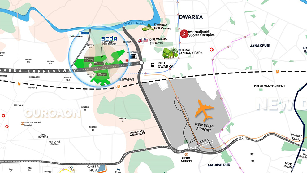 Smart City Delhi Airport By M3M - Location Map